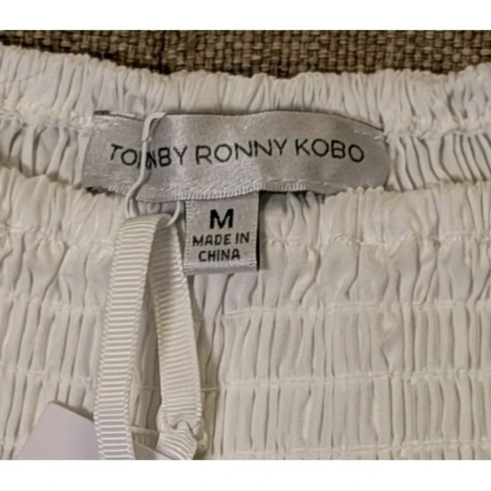 Torn by Ronny Kobo Florence Bubble Mini Skirt White Cotton NWT‎ Medium